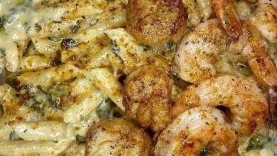 Scallops-shrimps-Creamy-Spinach-Pasta-Pucad-Recipes