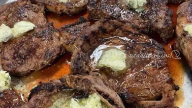 grilled-ribeye-steaks-herb-butter